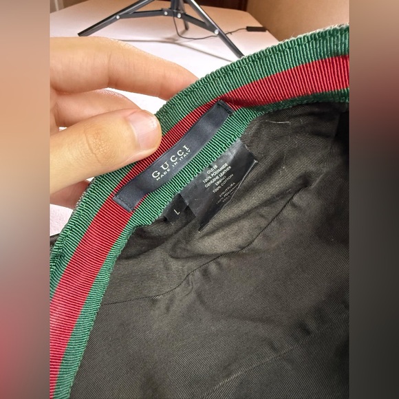 Gucci Hat Cap Baseball GG Jacquard Campus Leather Total Pattern M Used Women - Picture 5 of 15